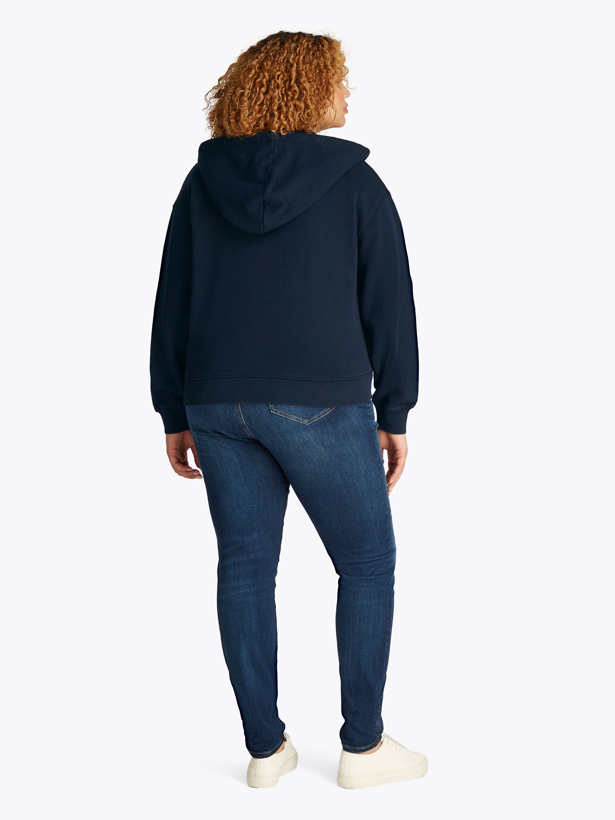 Tommy Hilfiger Curve Sweatjacke CRV REG SCRIPT ZIP HOODIE in Großen Größen, Kapuze, Zipper, Logoschriftzug