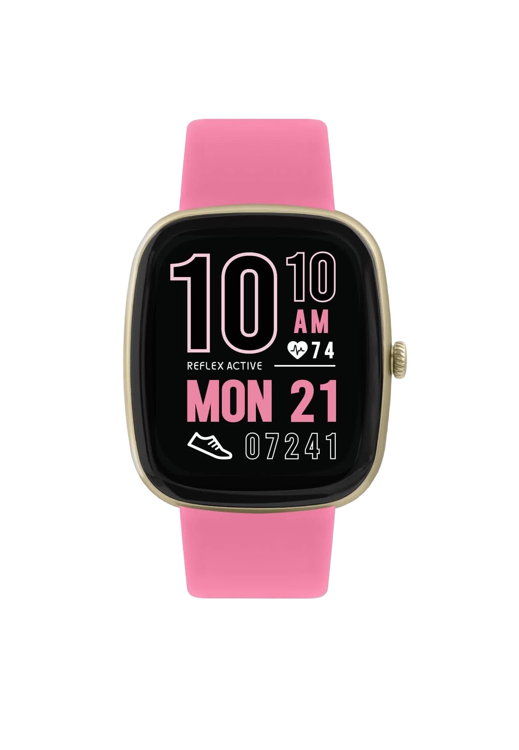REFLEX ACTIVE Armband REFLEX Smartwatch mit rosa Silikonarmband (Set)