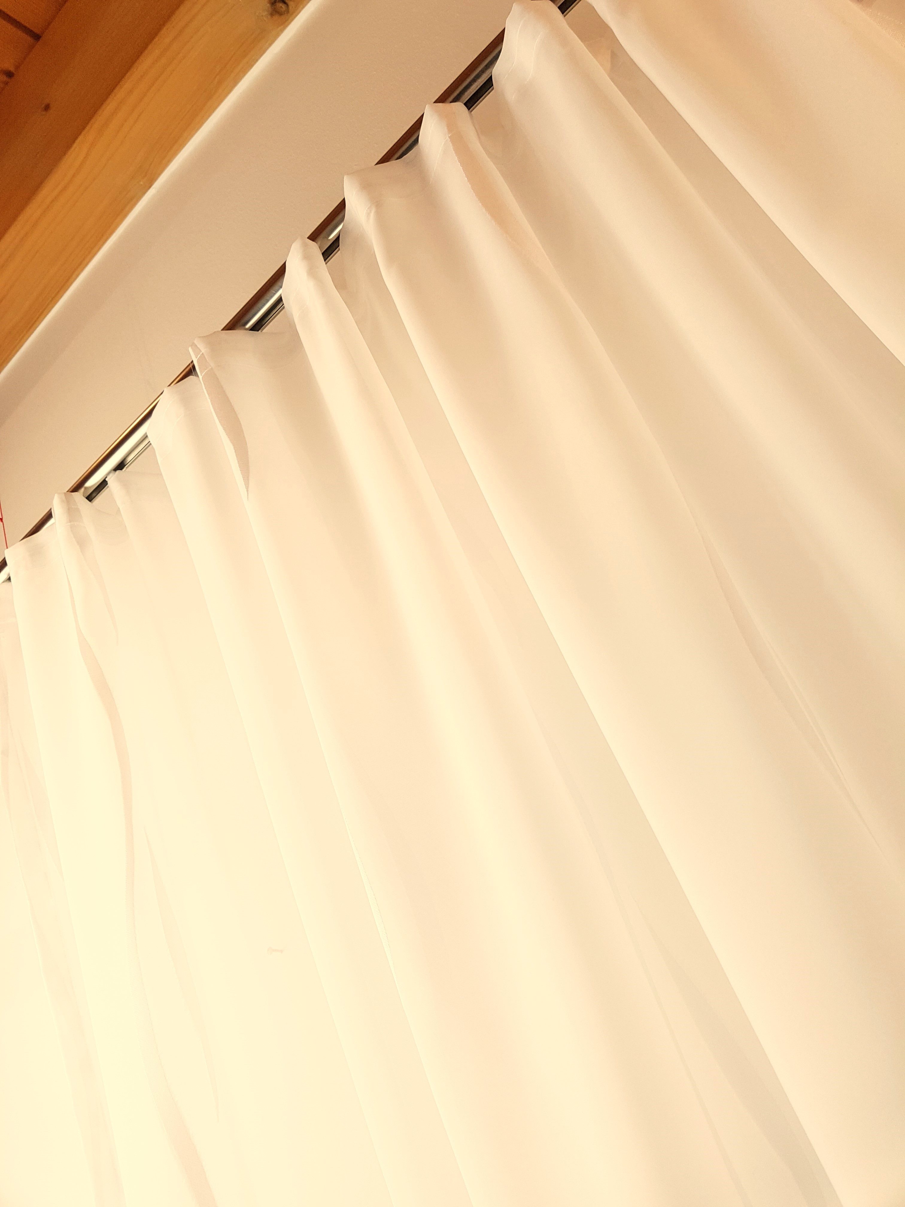 novumfix Gardine "Welle" Champagner, edler Sherli-Stoff 145x250cm(BxH) Kräuselband, transparent, pflegleicht