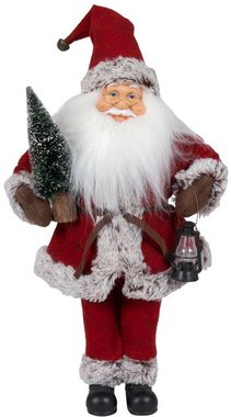 Christmas Paradise Weihnachtsmann 45cm mit Spieluhr aufziehbar (Deko Figur, 1 St), Weihnachtsdeko Nikolaus mit Kopfdrehung und Musik, Rot