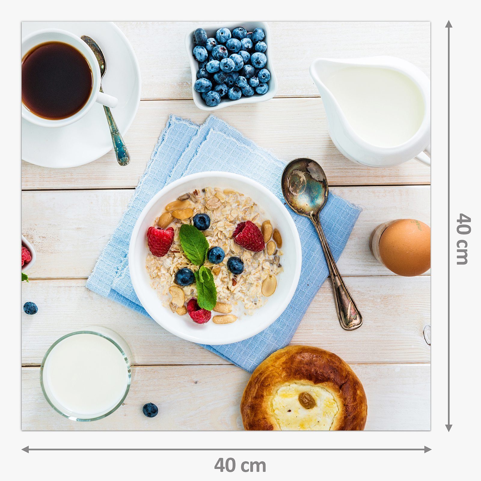 Frühstück Motiv Fitness Küchenrückwand Küchenrückwand Spritzschutz Primedeco mit Glas