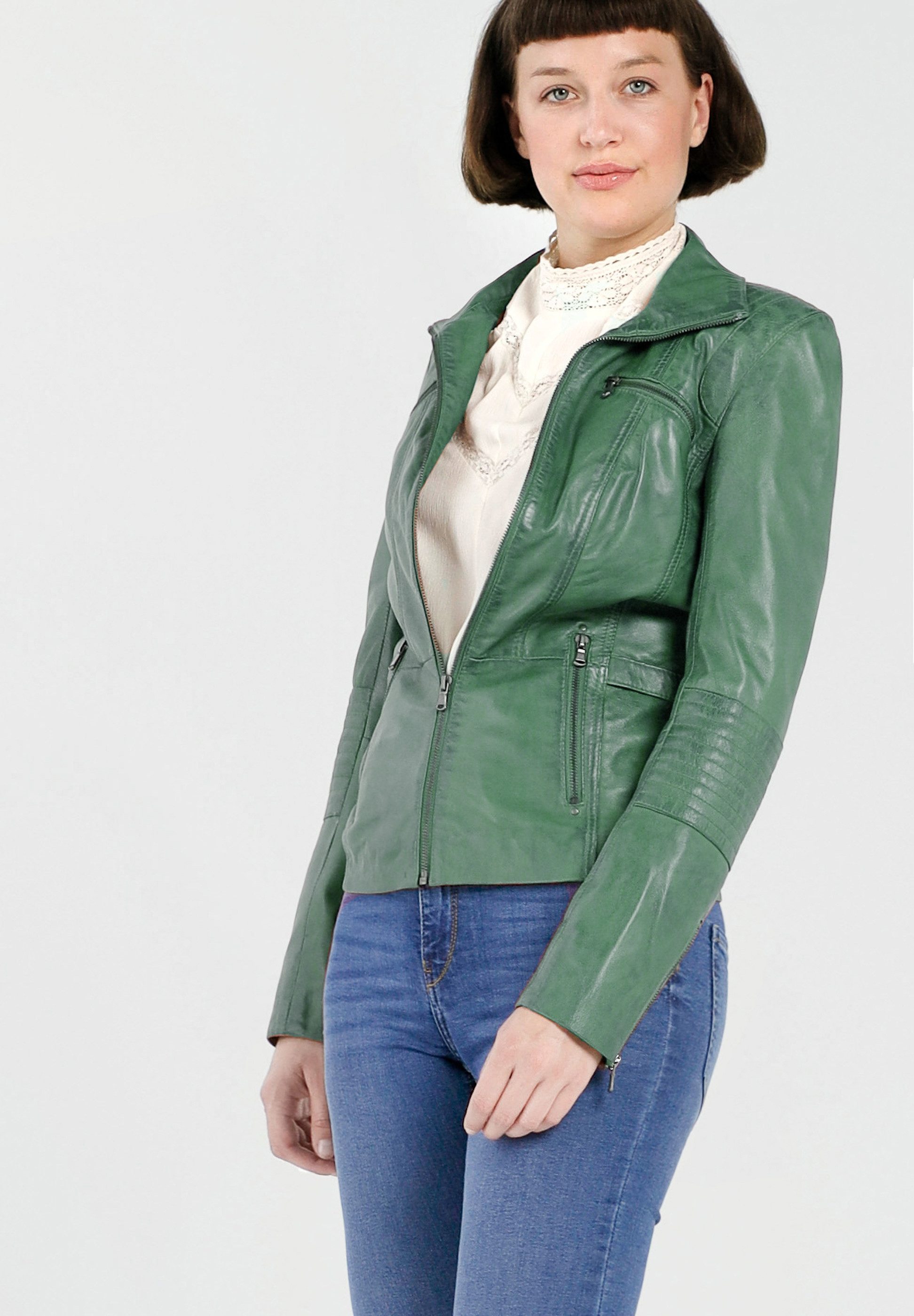 CBL Lederjacke MQ-44916 mit stehkragen günstig online kaufen