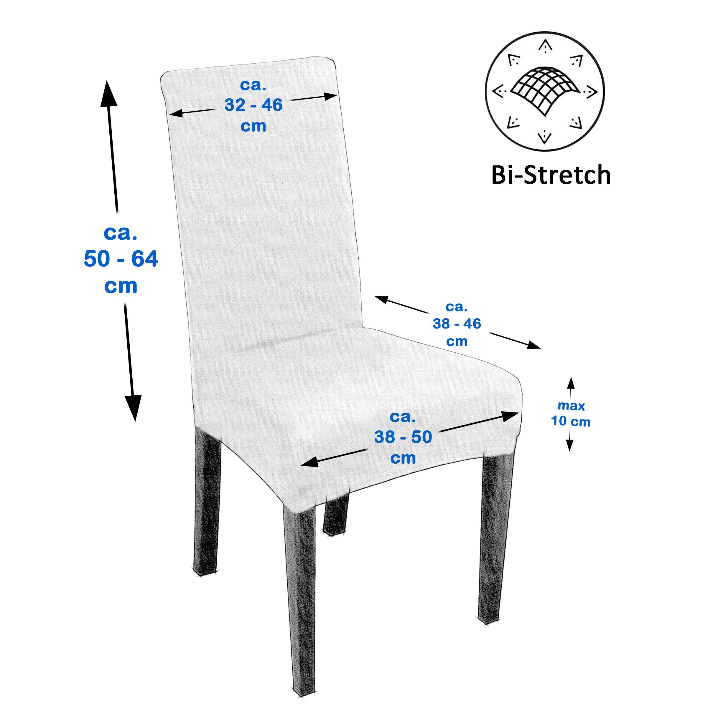 Beige Stretch elastische Bi-Elastic, Baumwolle Stuhlhusse Husse Jersey Stuhlhussen Sets, Beautex
