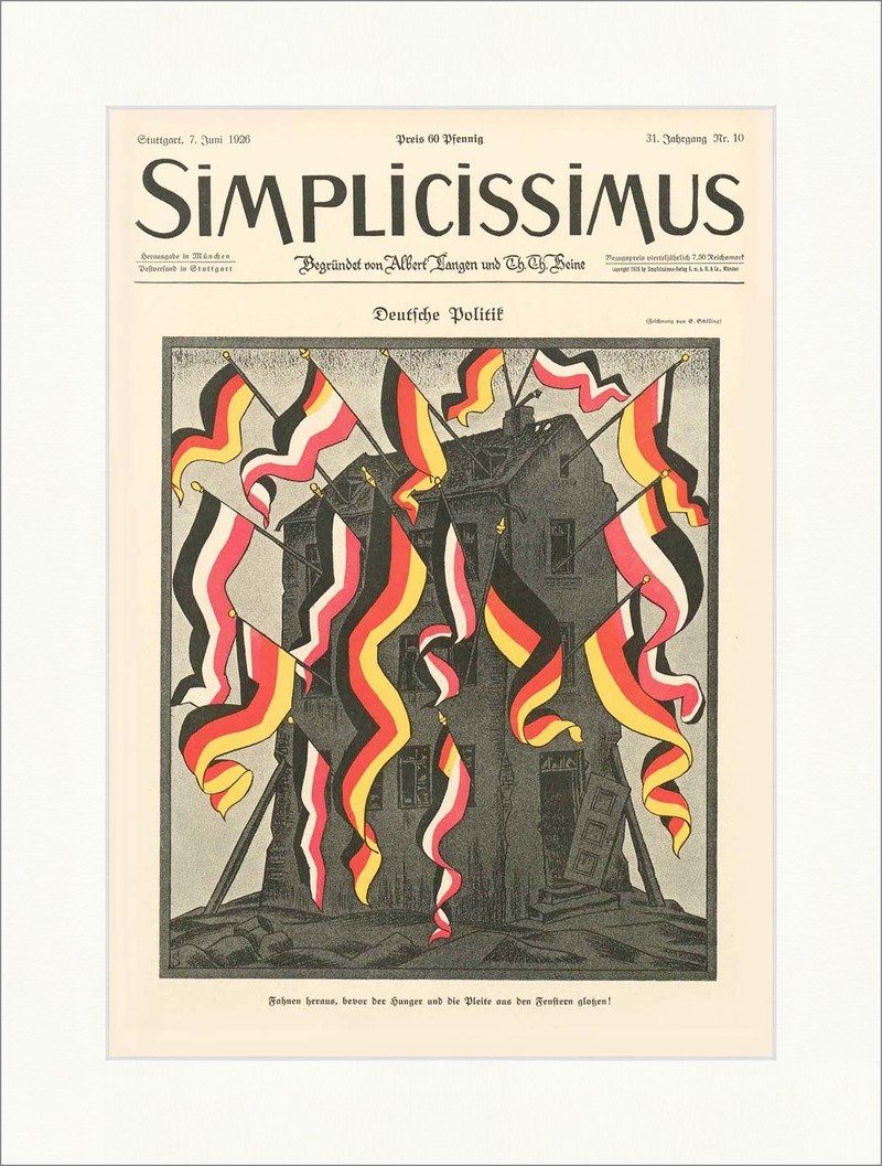 Kunstdruck Titelseite der Nummer 10 von 1926 Erich Schilling Politik Simplicissim, (1 St)
