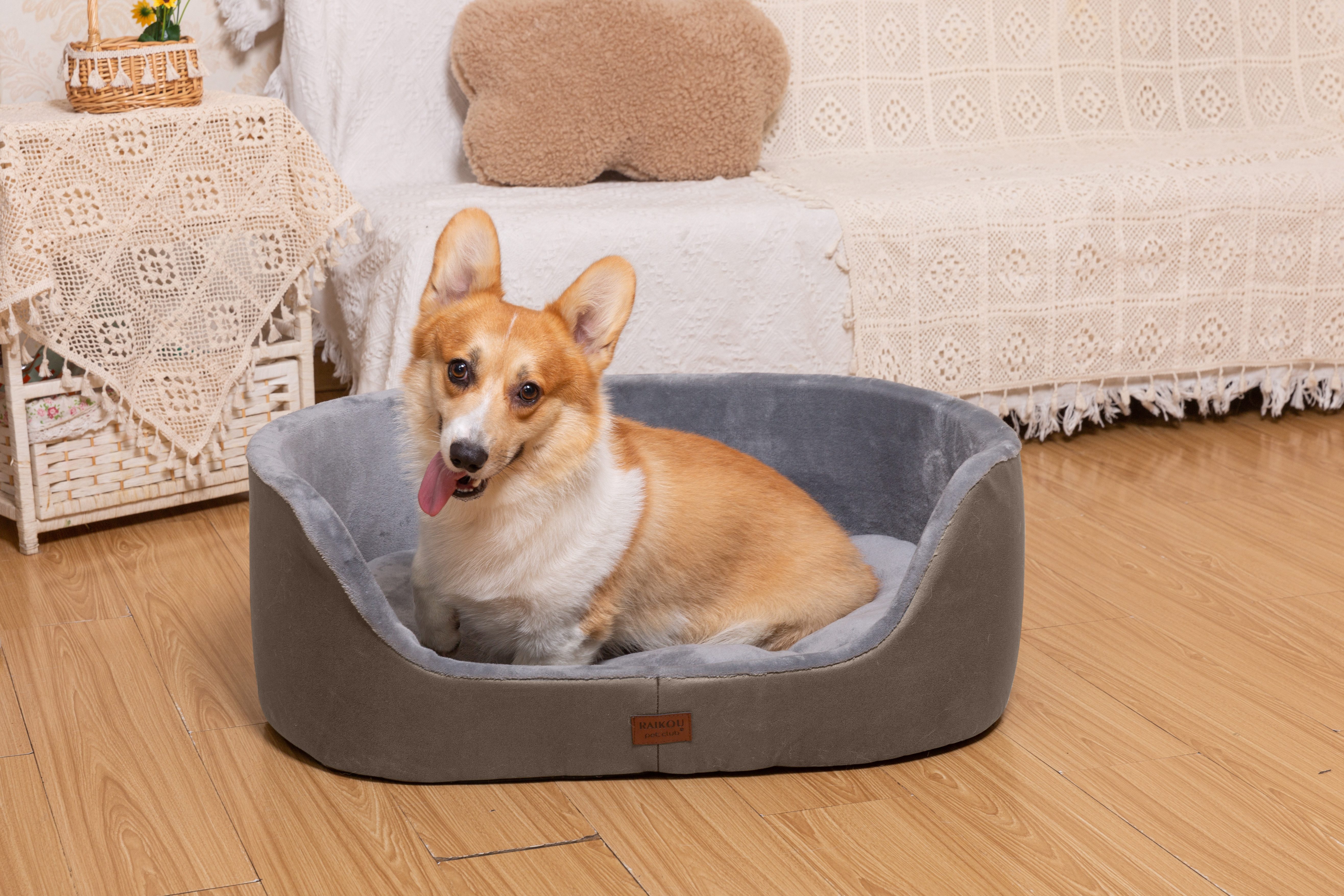 M-Diamant Tierbett Orthopädisches Hundebett Komfortables Hundekissen Hundesofa mit Rand, Polyester, ideal als Kopfstütze
