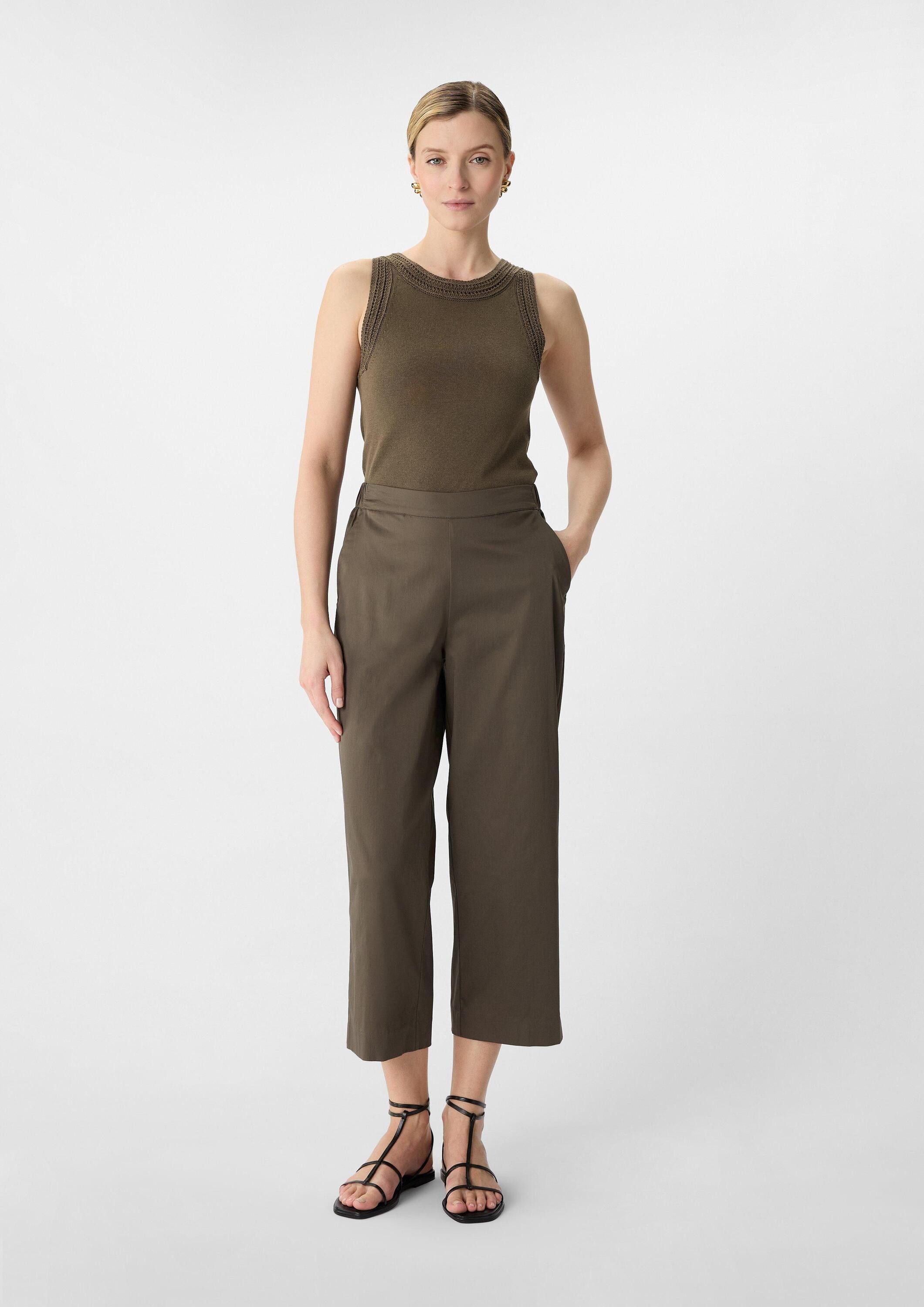 comma Culotte Hose Leichte Popeline-Hose im Relaxed Fit mit Elastikbund günstig online kaufen