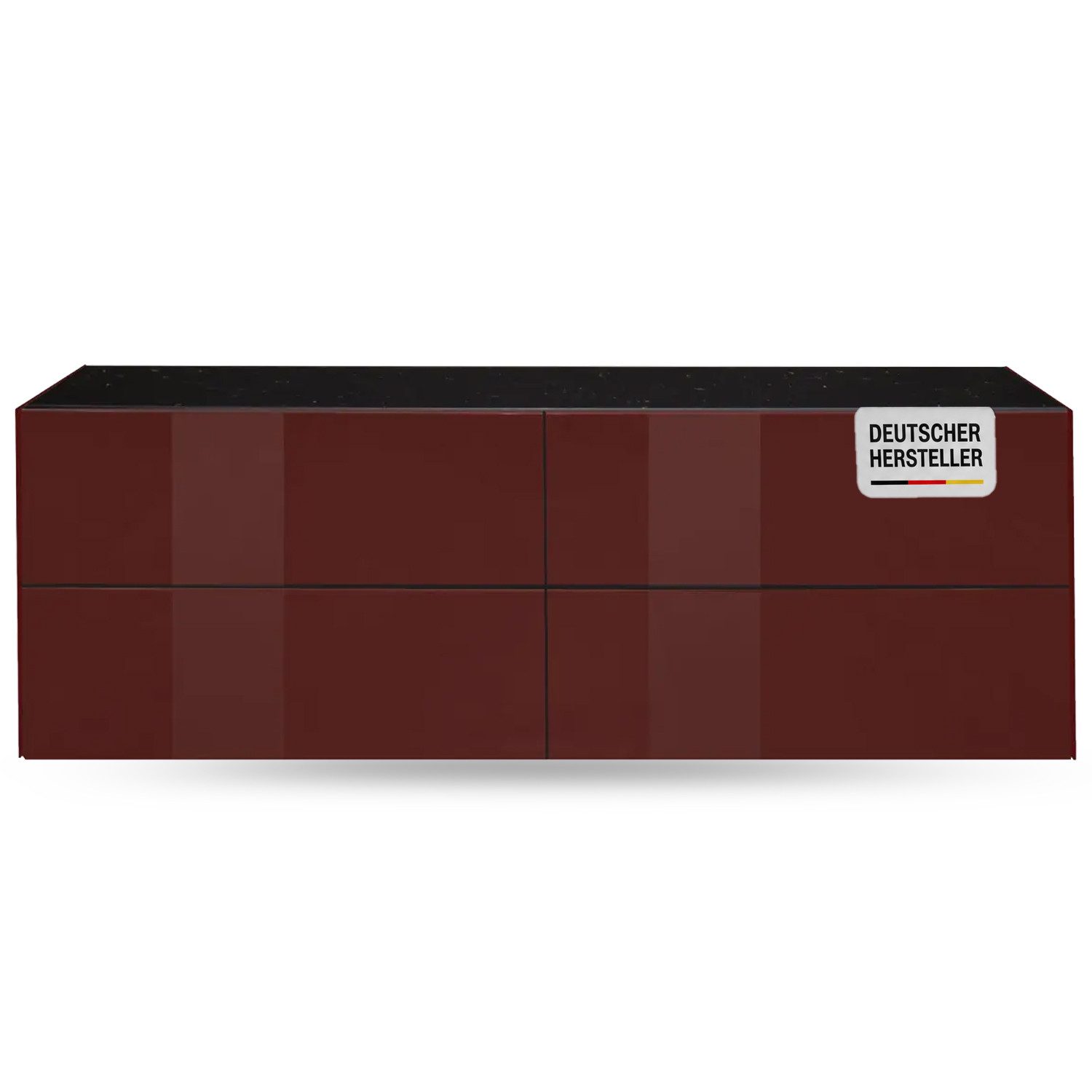 Storado Lowboard Colors 181×63×42cm, Lowboard mit 2 Klappen, Farbe wählbar, Glasfronten und Push-to-open für eine moderne, grifflose Optik