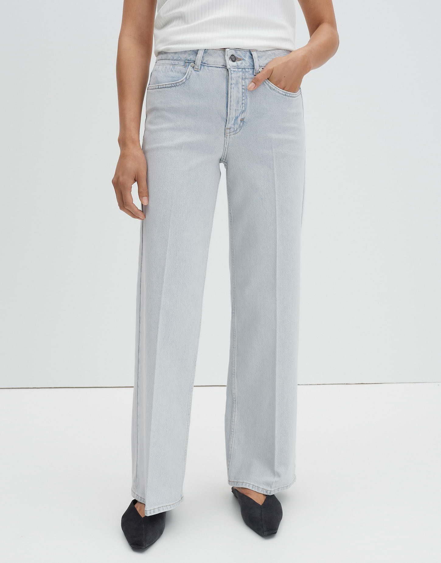 someday Weite Jeans Cellma iconic aus Lyocell-Denim 5-Pocket-Style mit dezenten Used-Effekten