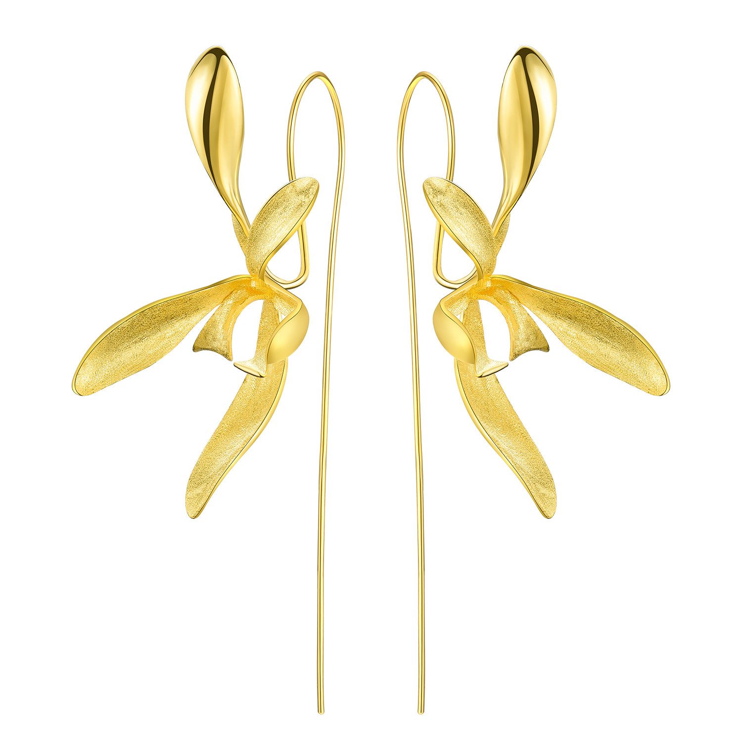 Runde Perlé Paar Ohrhänger handgefertigte Wilde Orchidee, 925 Sterling Silb günstig online kaufen