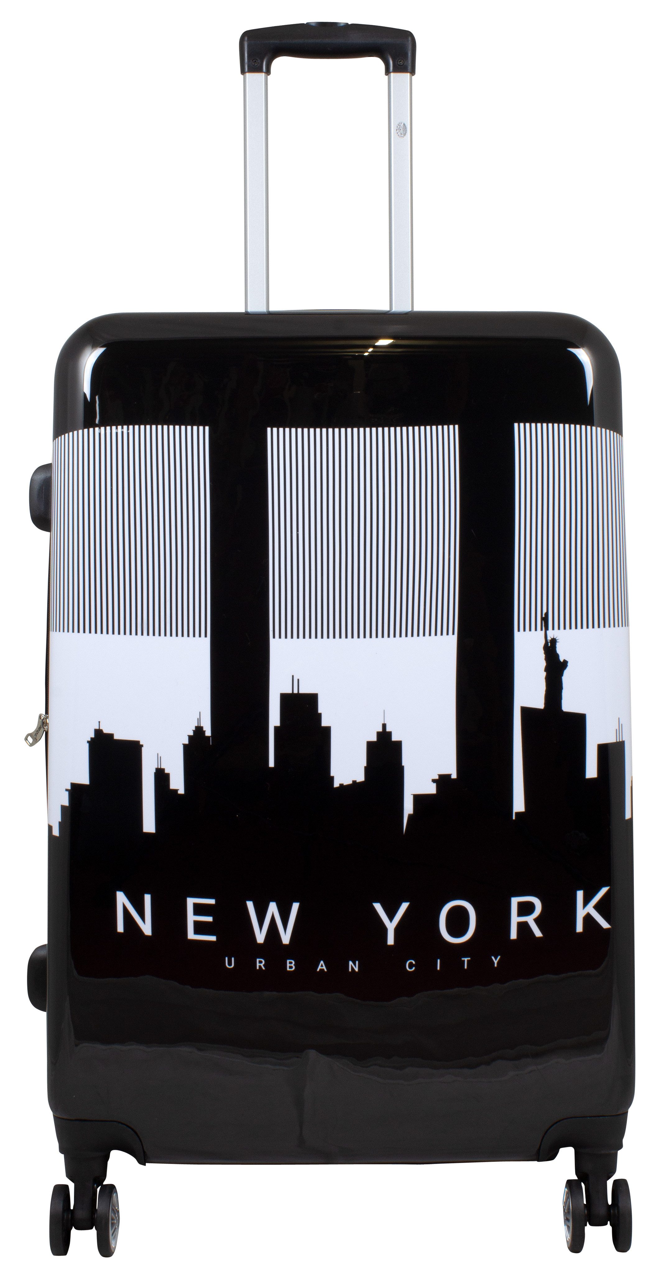 Trendyshop365 Hartschalen-Trolley 77cm groß Katze weiß Motivkoffer, 4 Rollen, Zahlenschloss, Motivkoffer