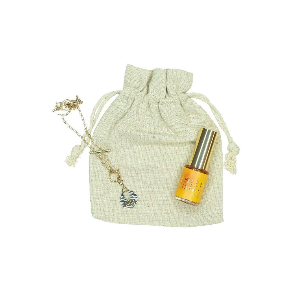 Lalique Eau de Parfum Soleil Vibrant Gift Set 15ml EDP + Necklace + Bag