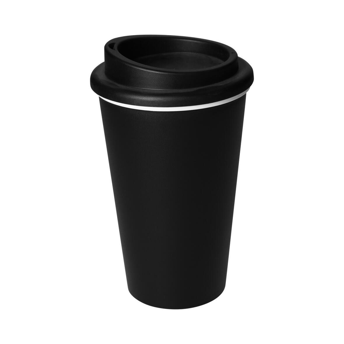 elasto Coffee-to-go-Becher doppelwandiger Kaffeebecher mit Deckel 350 ml für unterwegs, Made in Germany, BPA-frei, 100% recyclebar, Heißgetränke, Teebecher