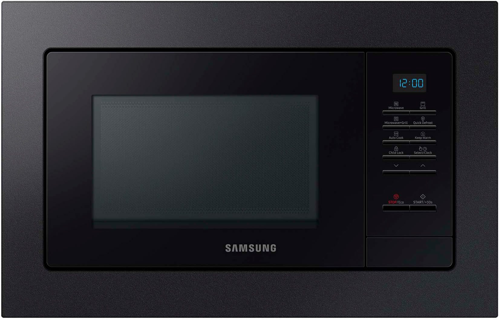 Samsung Mikrowelle MG20A7013CB/EG, Grill, Mikrowelle, 20 l, Garen, Backen & Grillen mit pflegeleichten Keramik-Emaille Innenraum