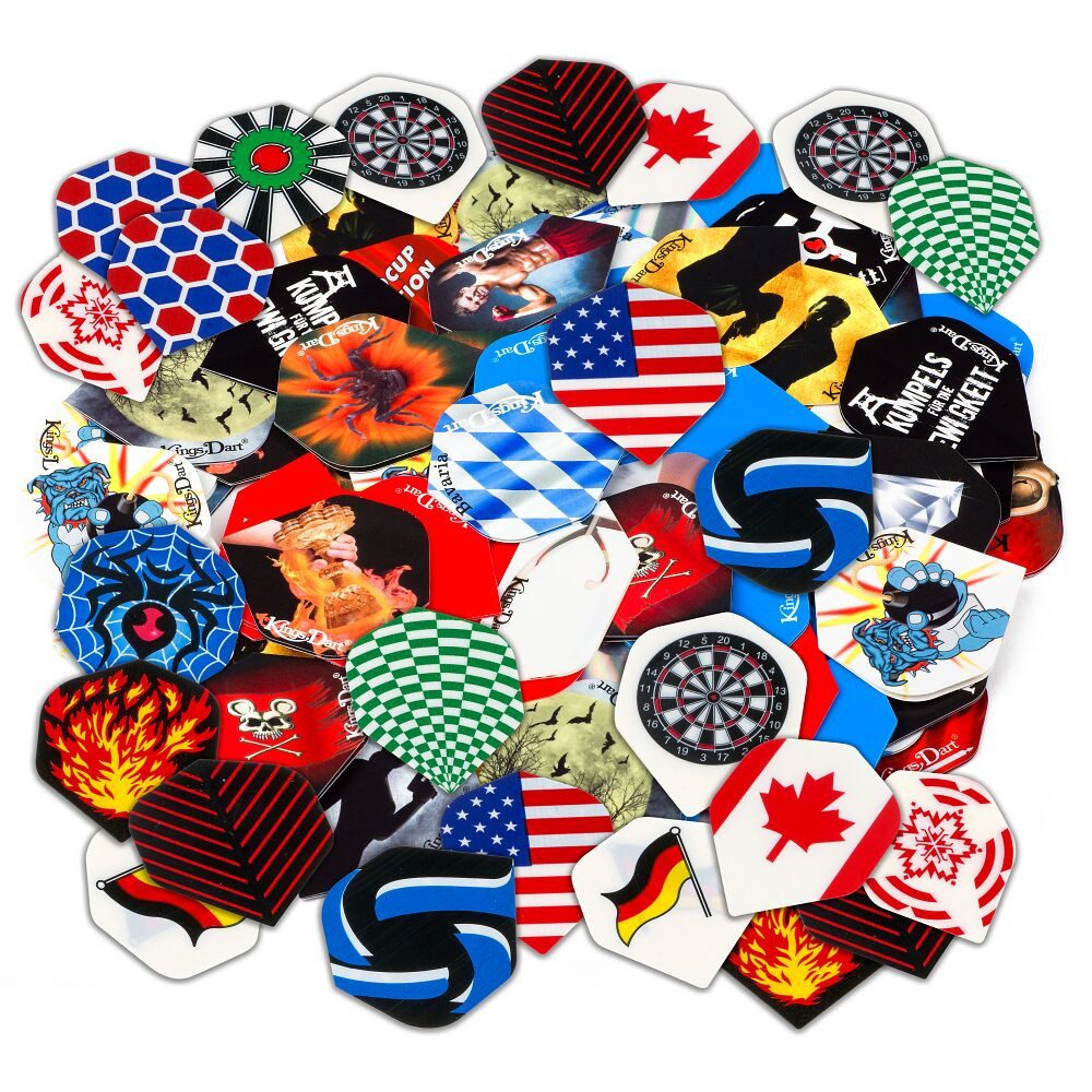 Kings Dart Dartscheibe Dart Flights-Set HD 100 Mix, Langlebige und robuste HD 100 Flights