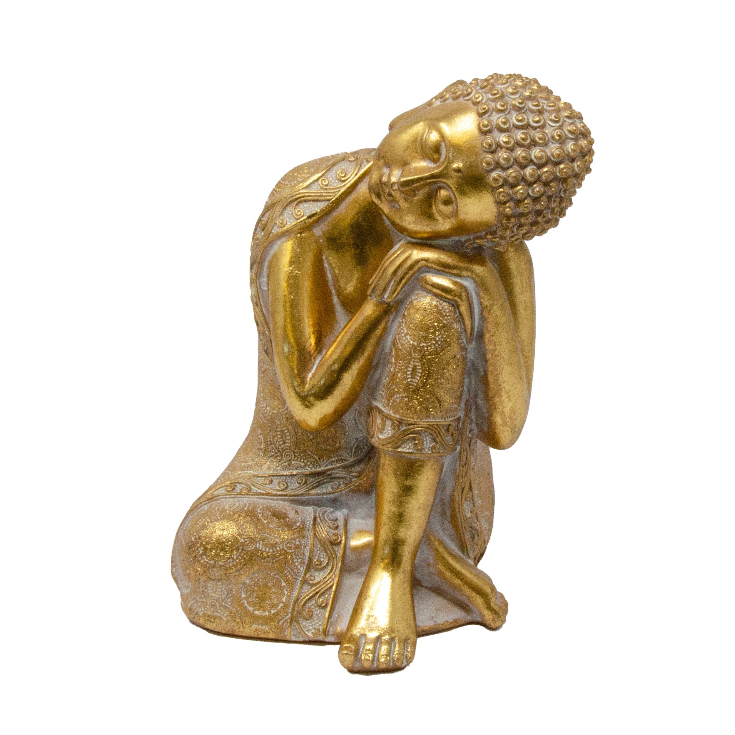 Cor Mulder Dekofigur Schlafende Buddha Figur aus Polyresin - Thai Buddha Deko, Pflegeleicht, langlebig, stilvoll