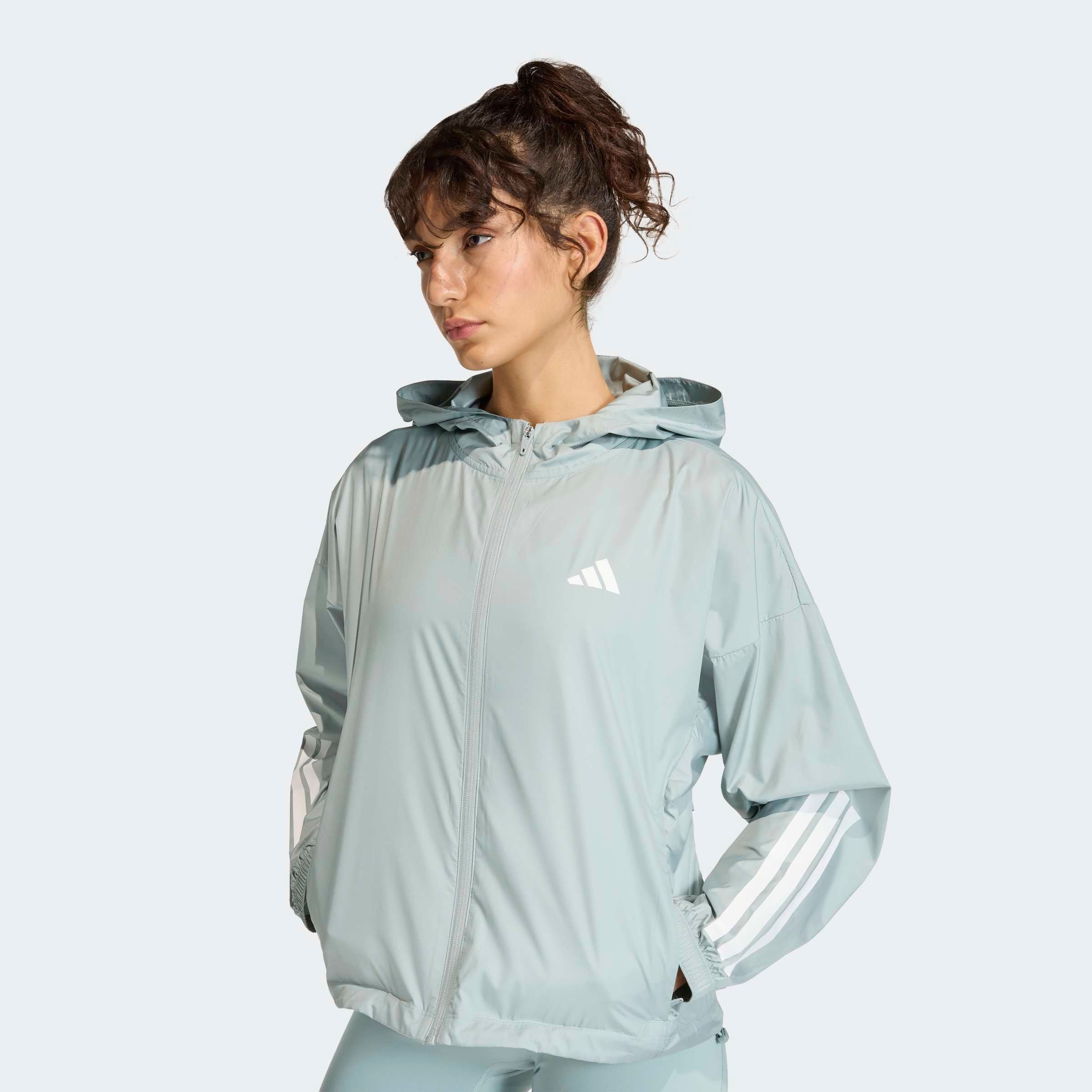 adidas Performance Windbreaker HYPERGLAM 3-STREIFEN für Erwachsene, mit Reißverschluss, aus Polyester