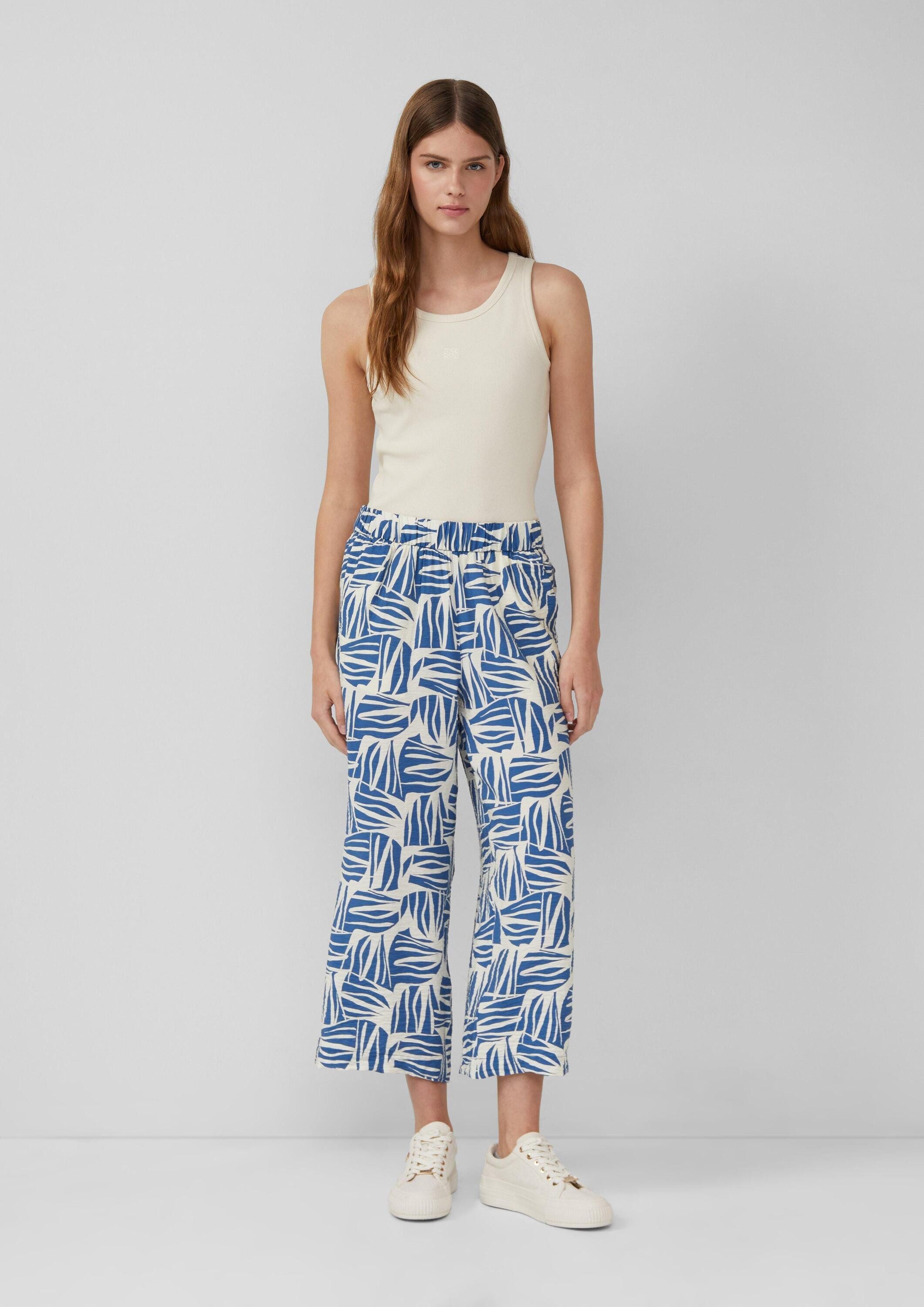 s.Oliver Chinos Hose Culotte aus Viskosemix mit All-over-Print günstig online kaufen