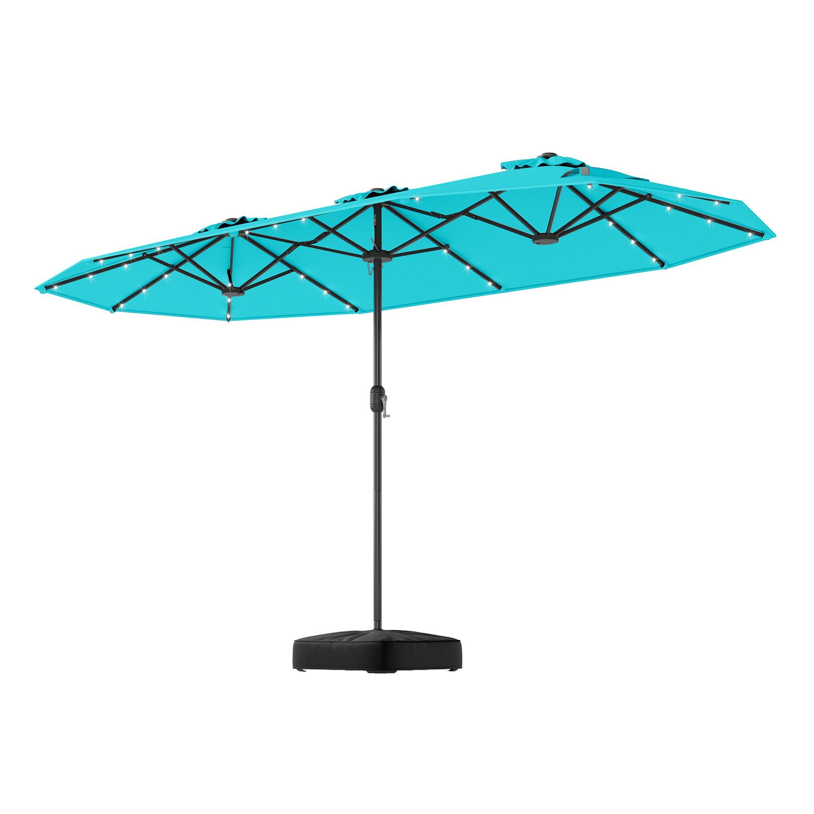 KOMFOTTEU Sonnenschirm, LED Doppelsonnenschirm mit Ständer, günstig online kaufen