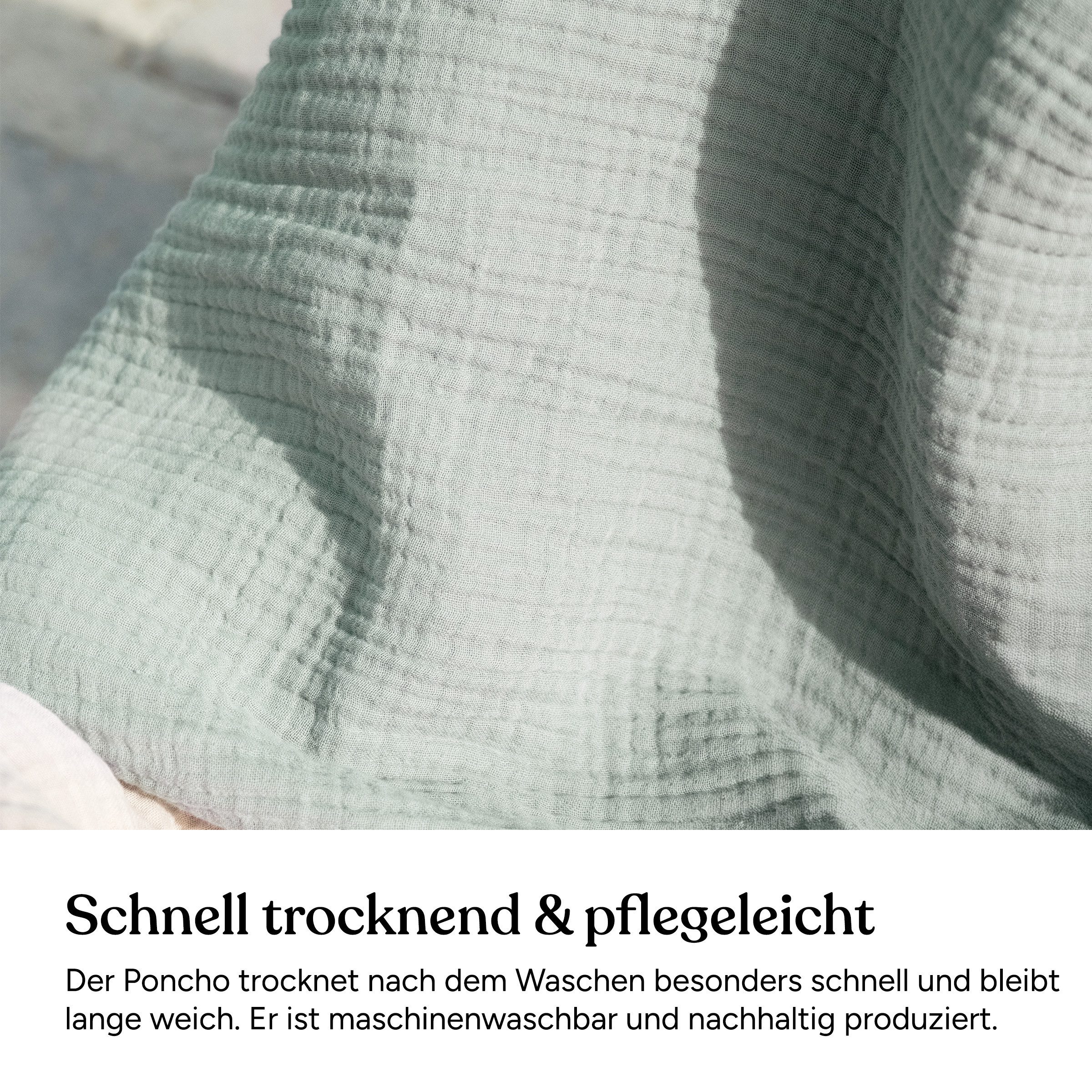 Ehrenkind Badeponcho Musselin, aus sanfter Bio-Baumwolle, 4-lagiges Musselin-Gewebe