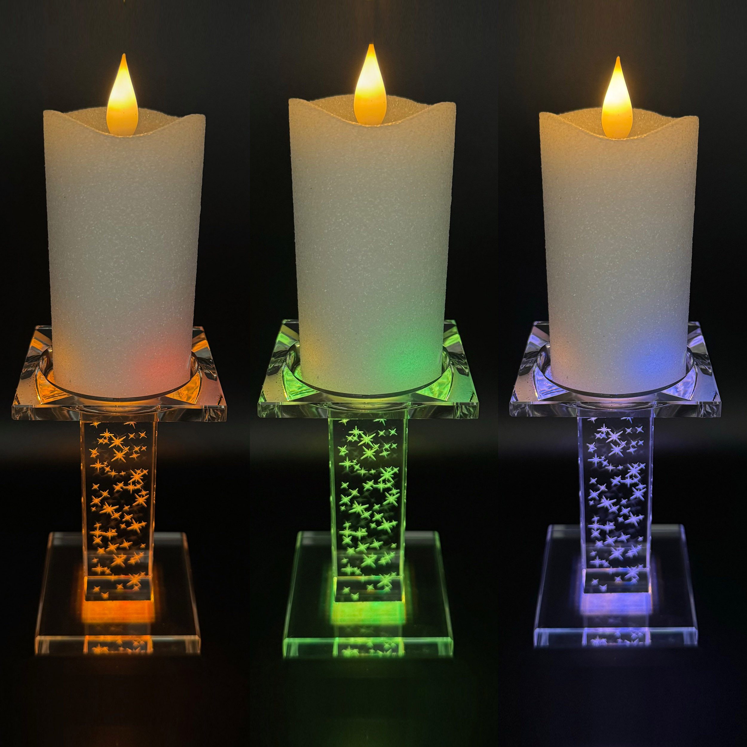 Online-Fuchs LED-Kerze mit Kerzenhalter aus Glas günstig online kaufen