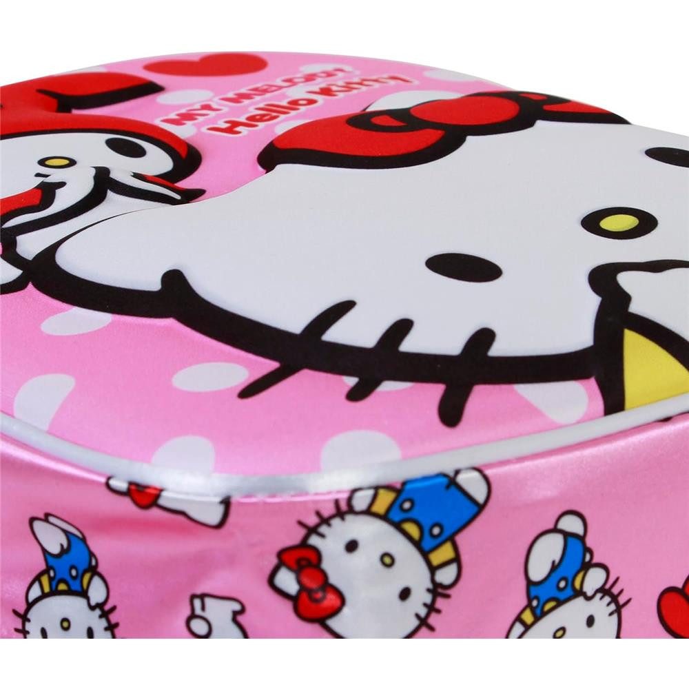 Karactermania Kinderrucksack Sanrio Hello Kitty 3D kleiner Rucksack Kindergartenrucksack, Integriertes Namensschild, 3D Optik