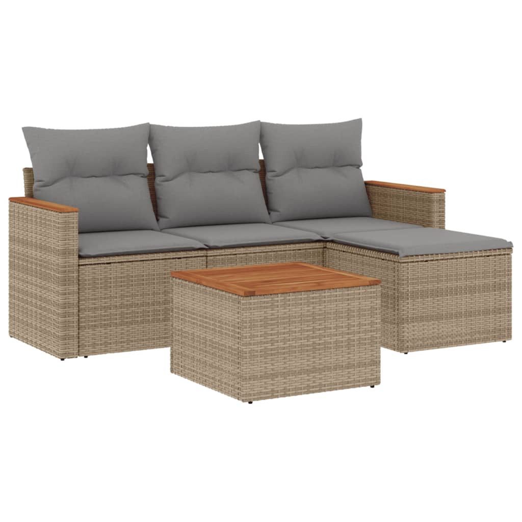 vidaXL Gartenlounge-Set 5-tlg. Garten-Sofagarnitur mit Kissen günstig online kaufen