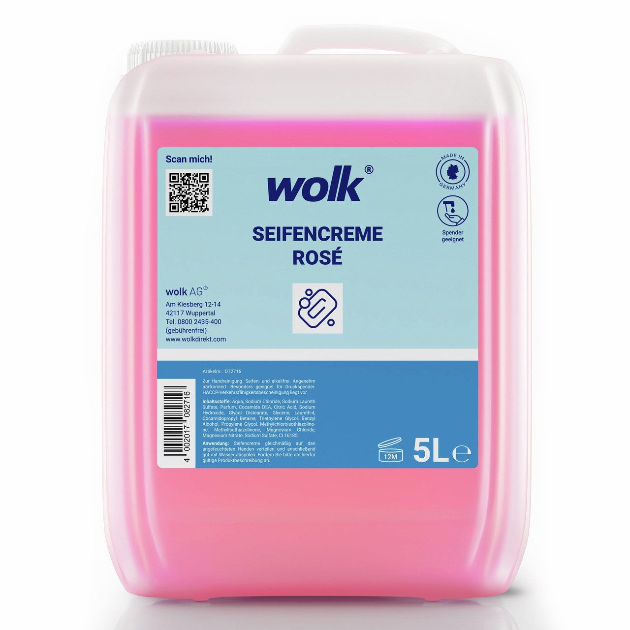 wolk Handseife rosé 5,0 L