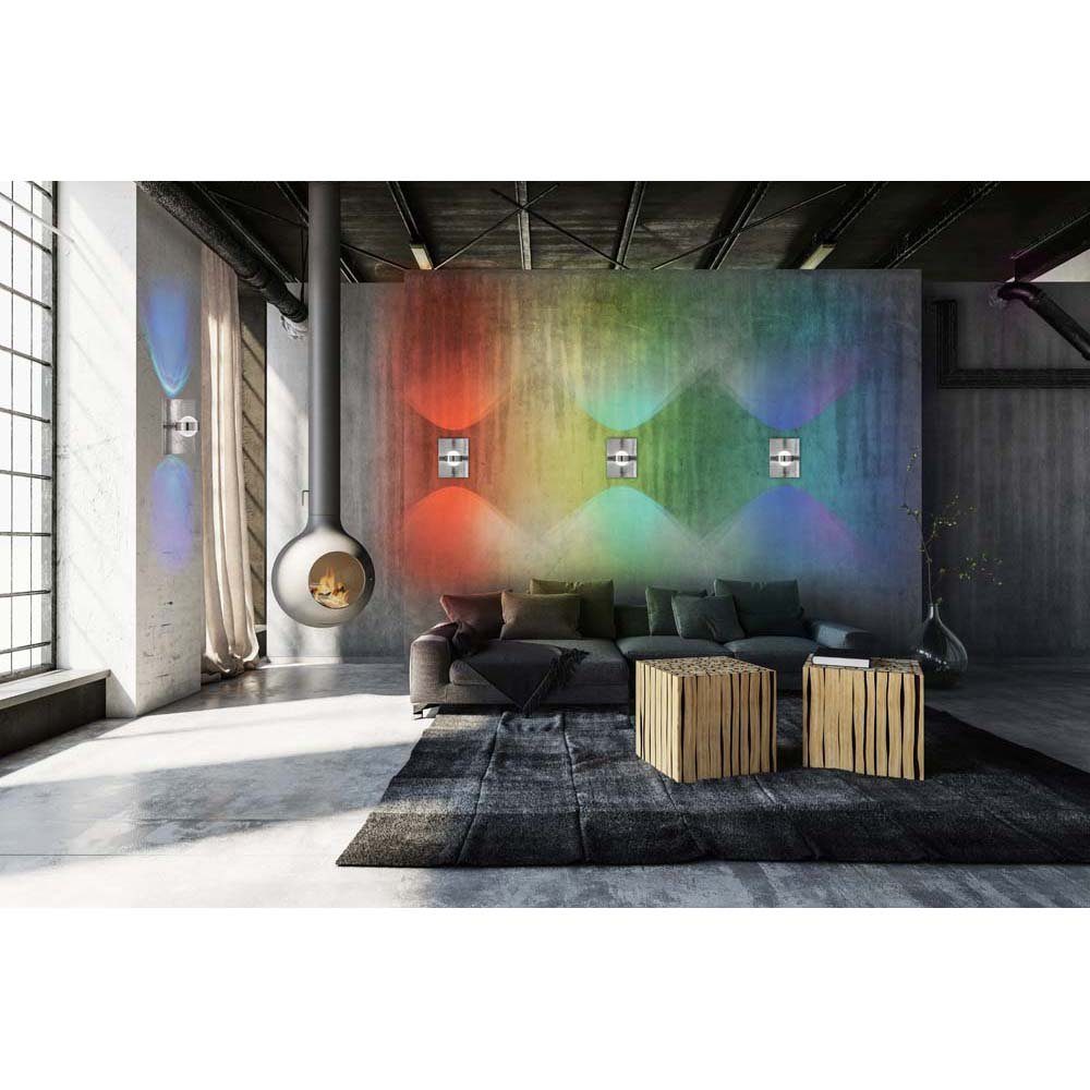 etc-shop Wandleuchte Wandleuchte, Schlafzimmerleuchte Farbwechsler Nickel Dimmbar RGB LED LED
