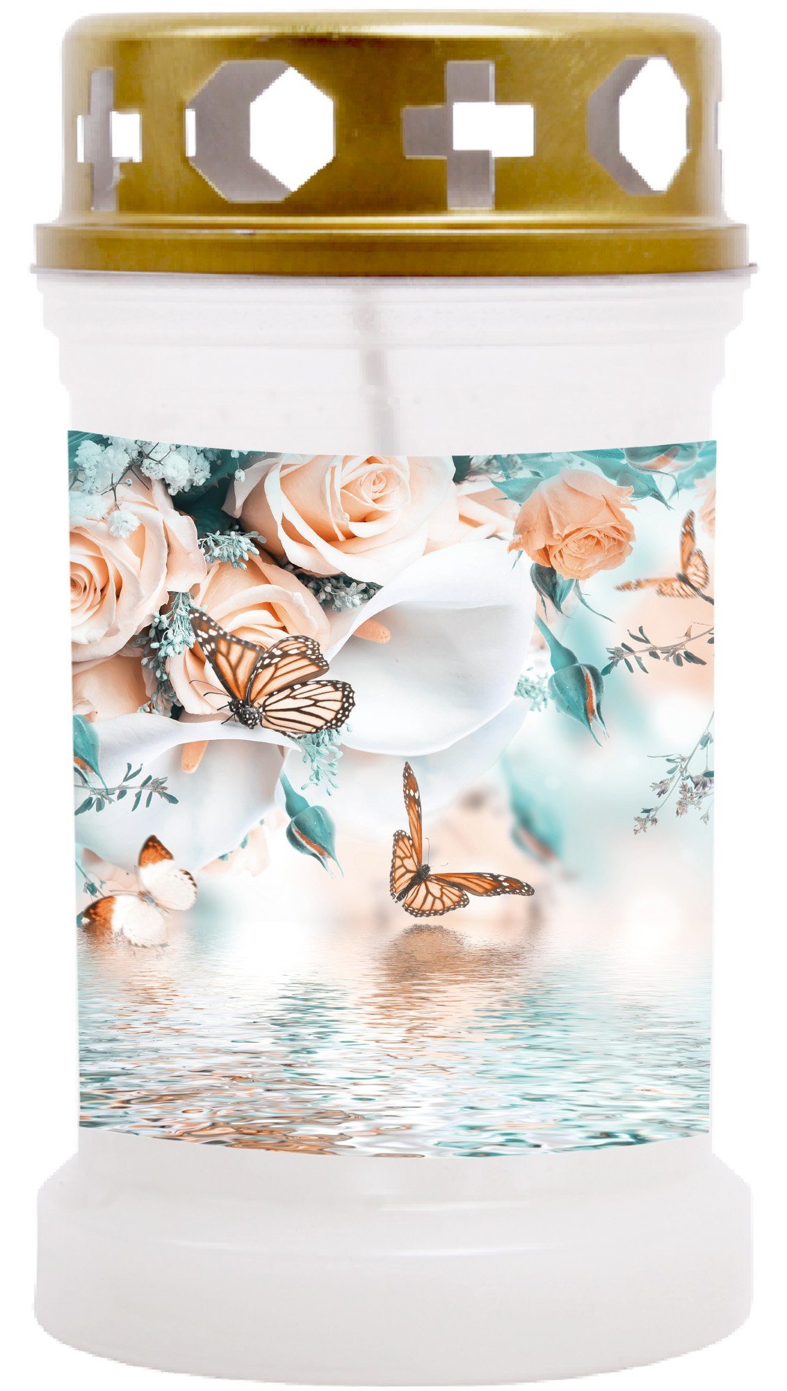 HS Candle Grabkerze (1-tlg), Grabkerze Brenndauer 40 Stunden viele vers. Variationen und Motive