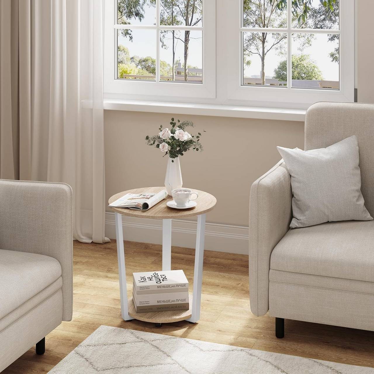 Woltu Couchtisch (1-St), Beistelltisch mit 2 Ablagen, aus Holzwerkstoff günstig online kaufen