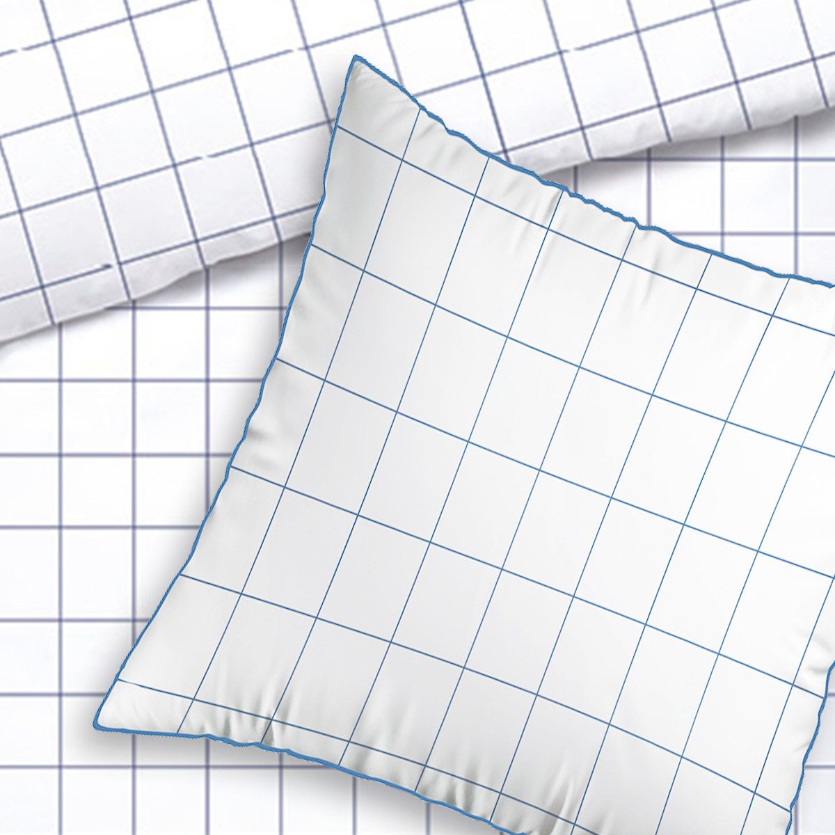 Pure cottom Bettwäsche Baumwoll-Satin weiß/blau, Baumwoll-Satin, verschiedene Größen