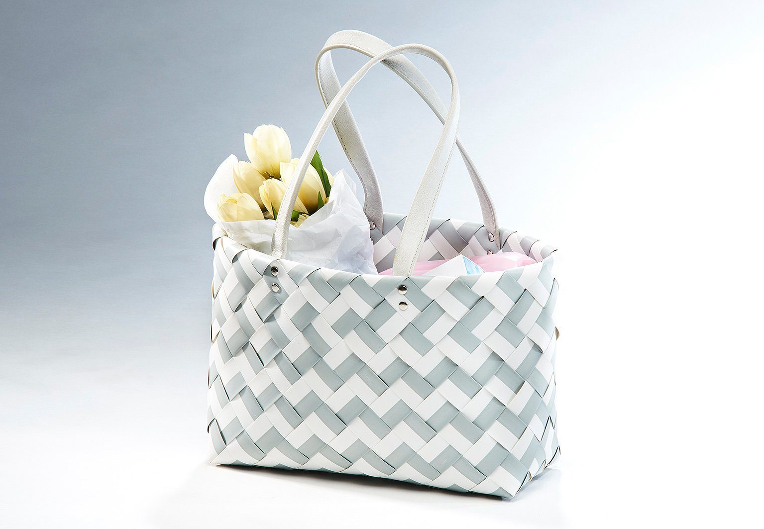 Kobolo Einkaufsshopper Einkaustasche ZIGZAG XL mit langen Henkel, 11 l