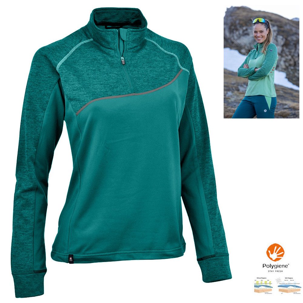 Maul Trekkingjacke Maul - Nettetal fresh Damen Fleece Sport Langarmshirt, grün