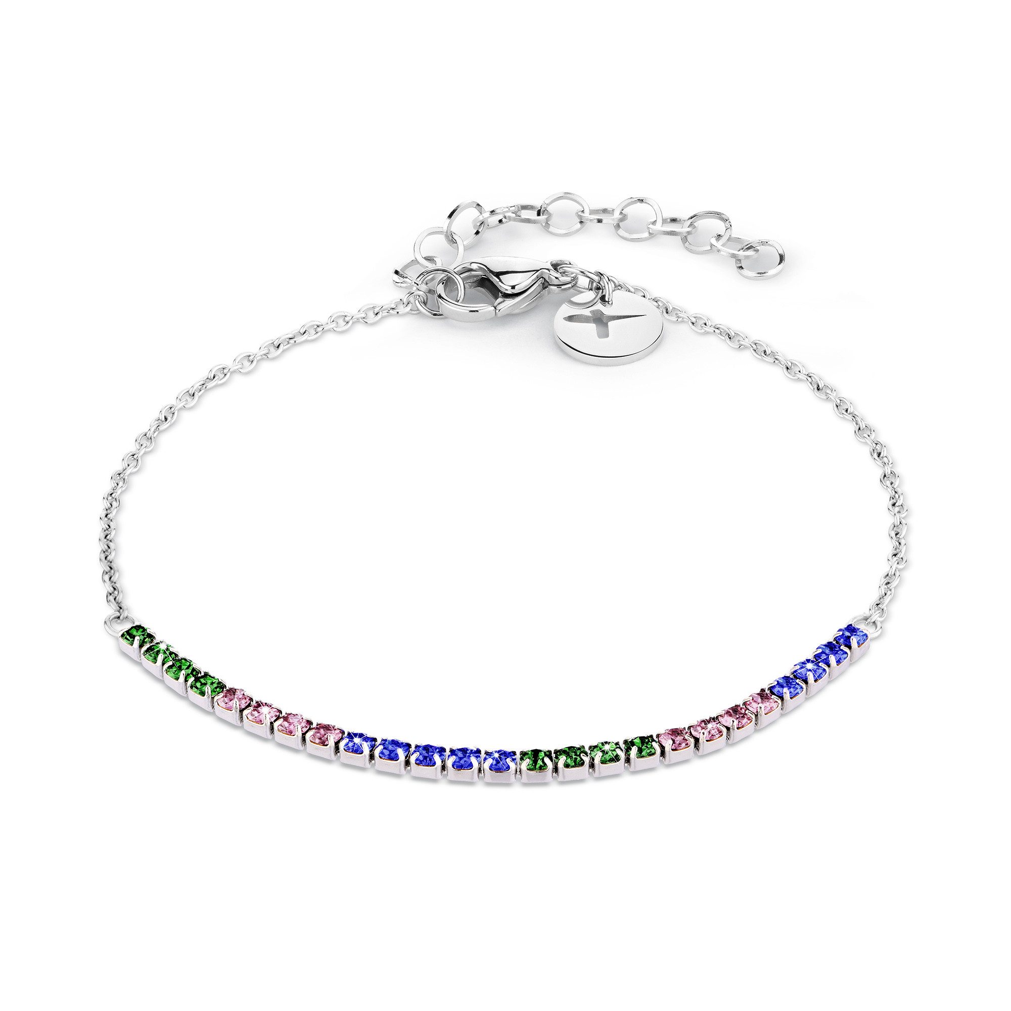 Tamaris Armband The Rainbow Sparkling Beads, Regenbogen-Optik, mit Glasstein