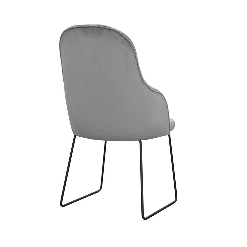 4 Moderne Lehnstühle Grüne Stuhl, JVmoebel Garnitur Grau Stühle Set Armlehne Polster Design Gruppe