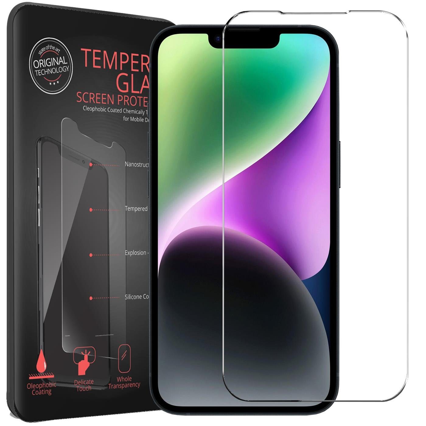 CoolGadget Schutzfolie Panzerfolie für Apple iPhone 14 Plus, (9H Härtegrad, 2x Schutzglas, 1xReinigungset), Displayfolie Panzer Schutzfolie 2 Stück für iPhone 14 Plus Glas Folie