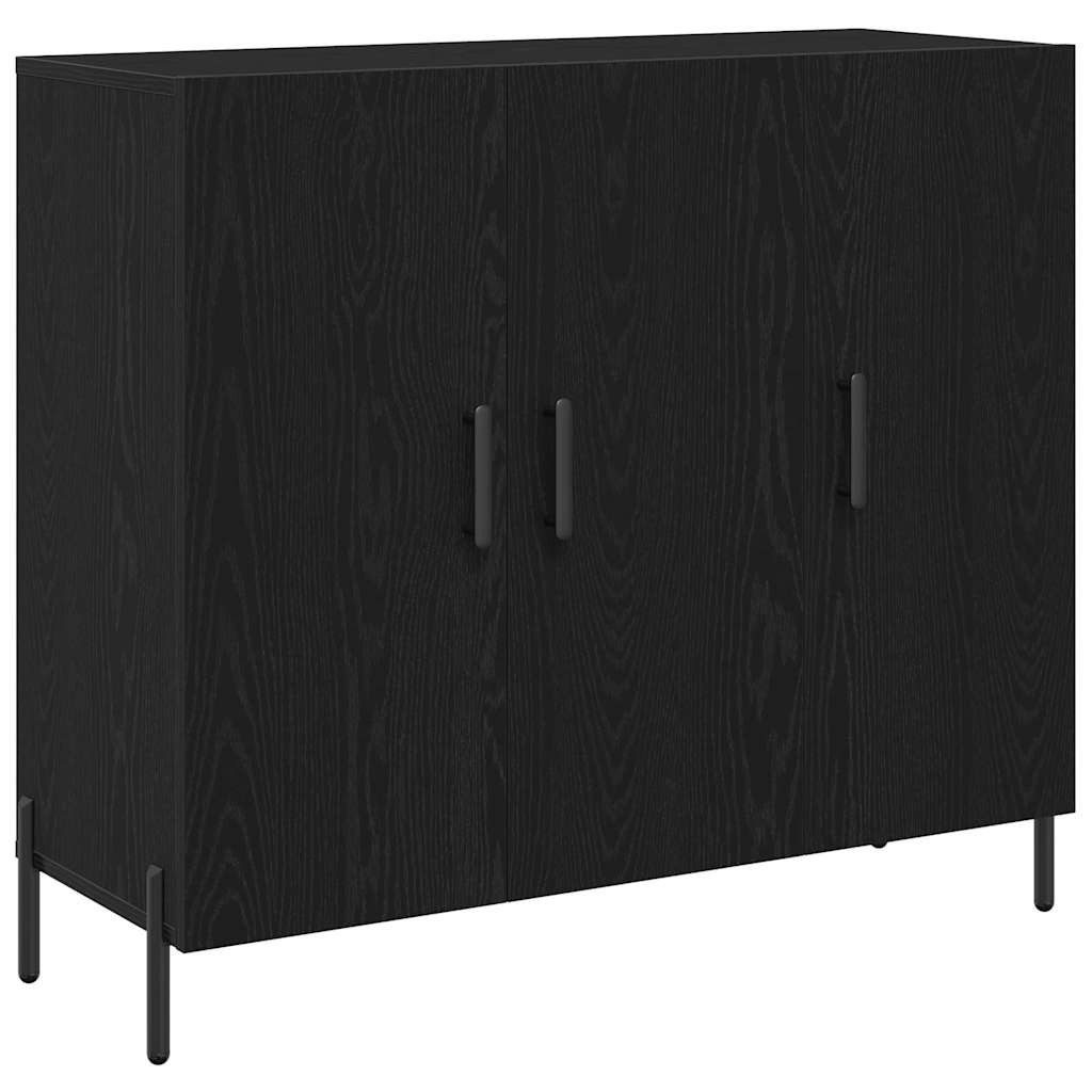 vidaXL Sideboard Sideboard Schwarz Eichen-Optik 90 x 34 x 80 cm Holzwerkstoff (1 St)