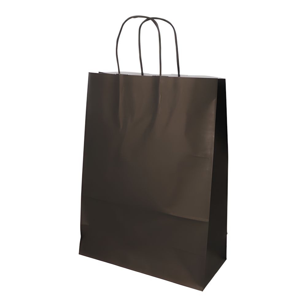 PAPSTAR Tragetasche 250x Tragetaschen Papier 35 x 26 x 12cm schwarz gedrehter Tragegriff