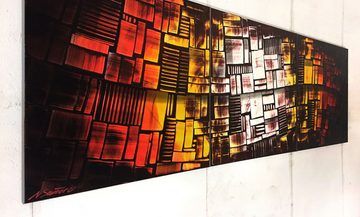 WandbilderXXL XXL-Wandbild Hot City Summer 210 x 70 cm, Abstraktes Gemälde, handgemaltes Unikat