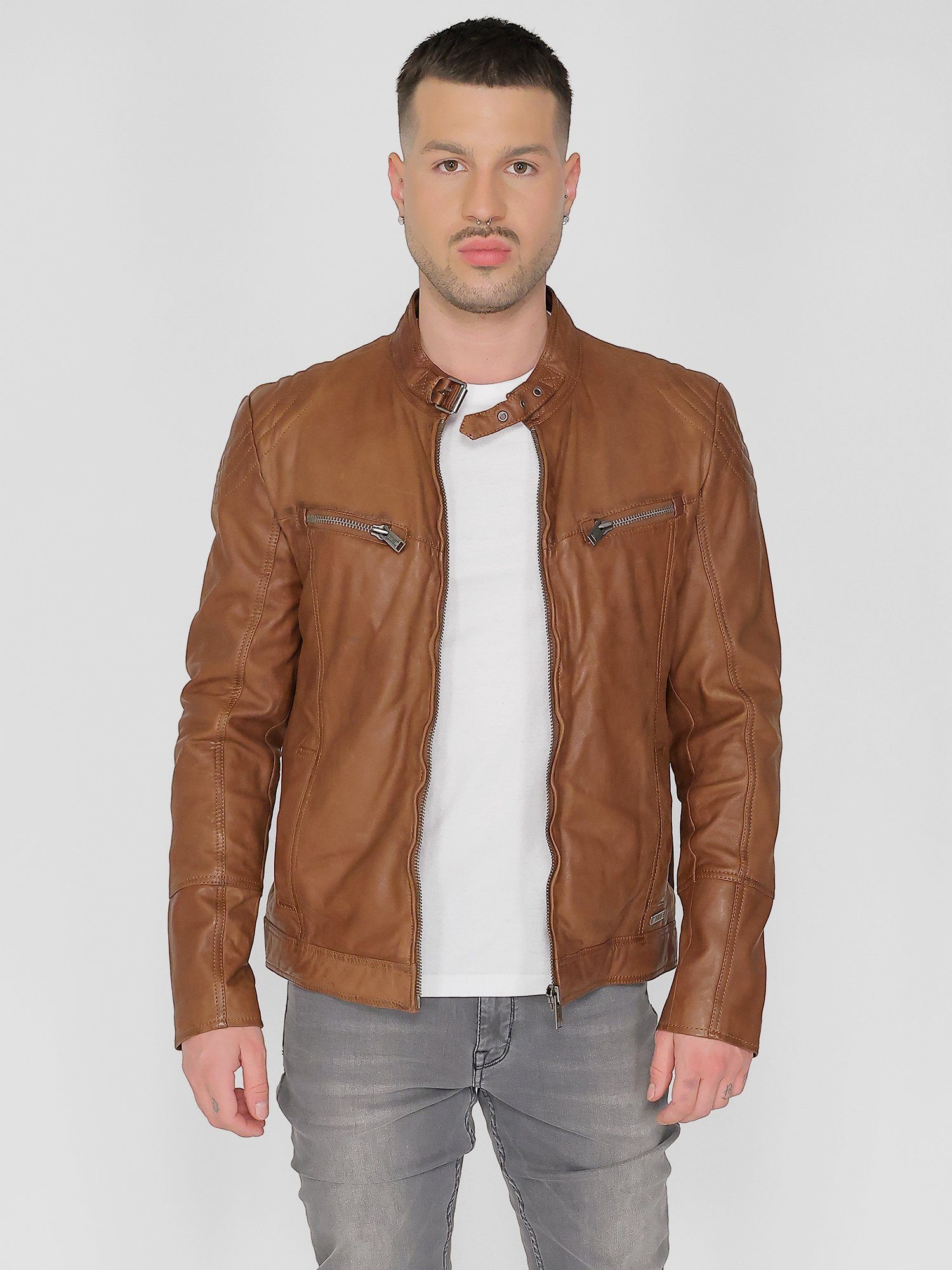 MUSTANG Lederjacke 31021312 cognac