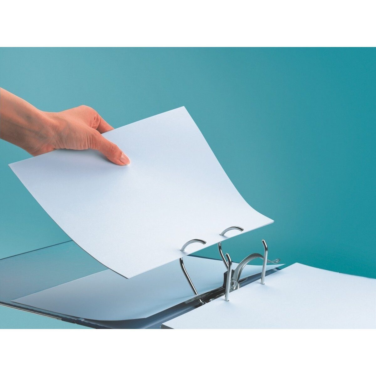 LEITZ Aktenordner Ordner Wolkenmarmor A4 80mm 180Grad blau – Bild 5 von 5
