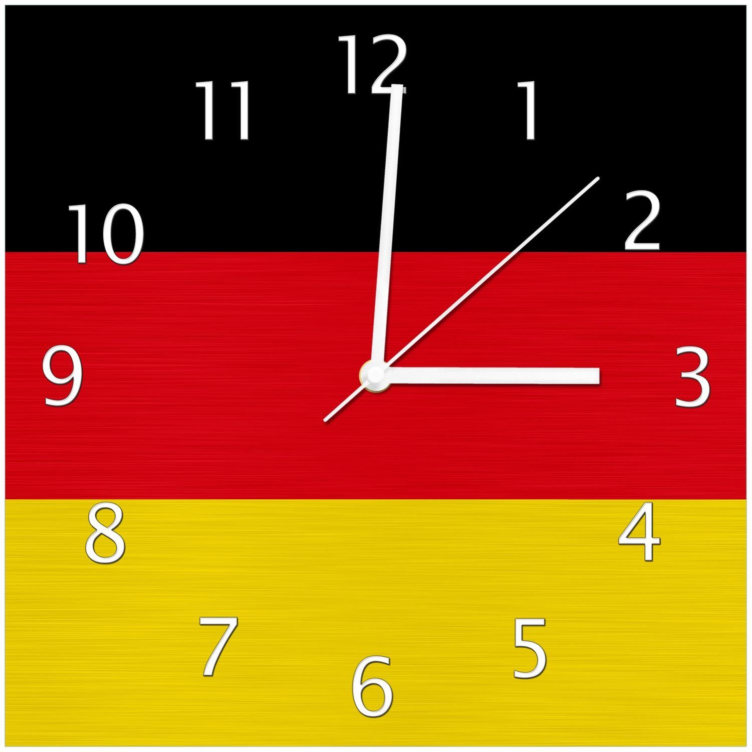 Wallario Wanduhr Deutsche Flagge (Aluverbunduhr)