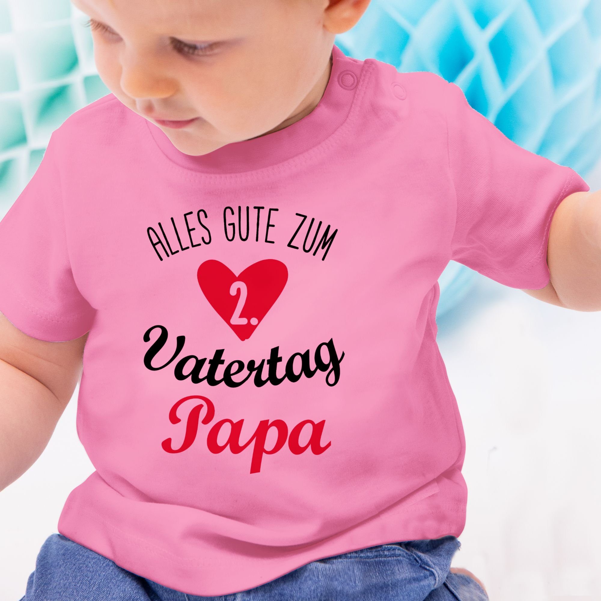 2 gute zum Pink - schwarz/rot Baby Shirtracer Geschenk Vatertag zweiten Vatertag T-Shirt Alles