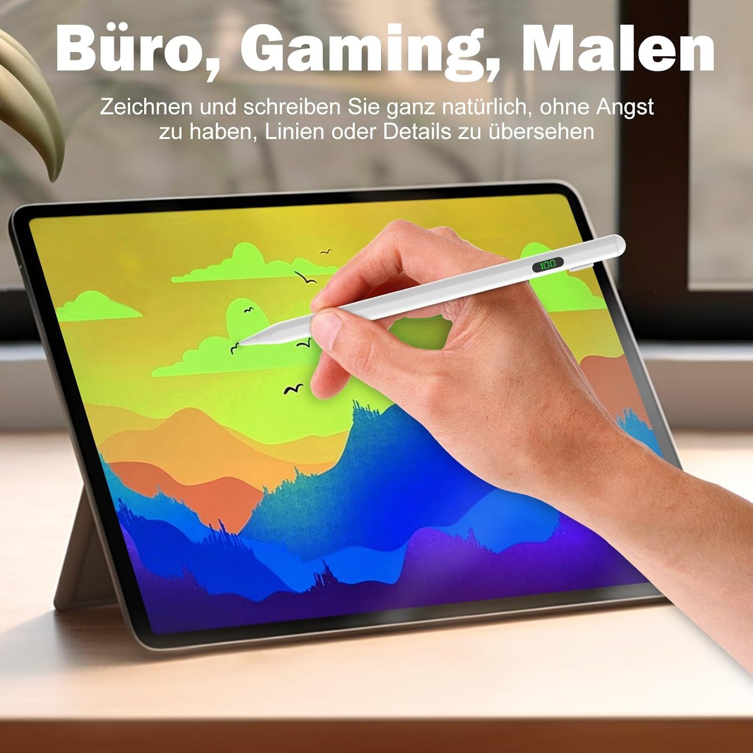 ibettertec Eingabestift Stylus Stift für iPad Apple 2018-2025 mit USB-C Schnellladeleistung (Palm Rejection und Neigungssensitivität für iPad Pro 13''/12,9''/11 – Bild 5 von 5