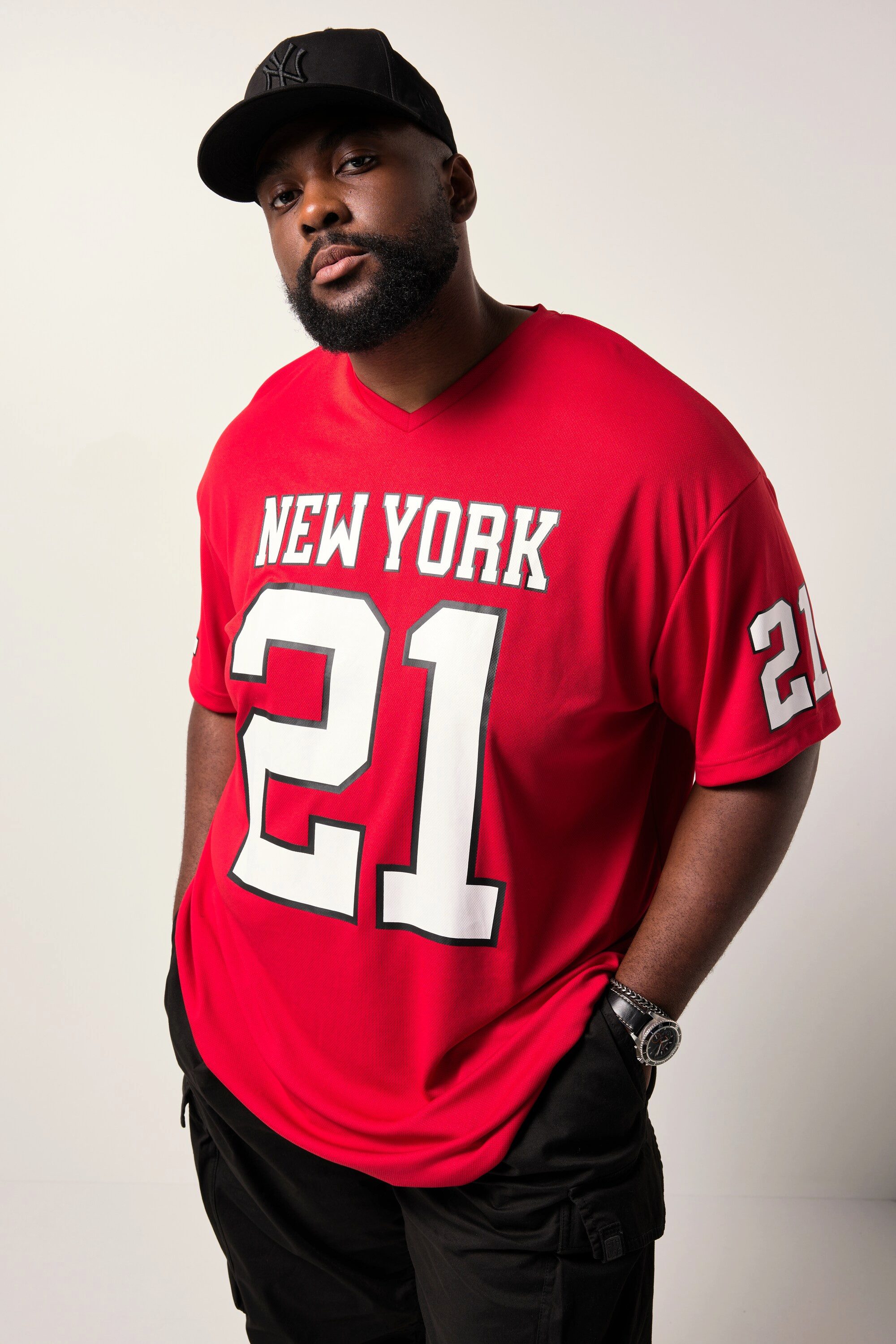 STHUGE T-Shirt STHUGE T-Shirt Halbarm oversized Football Print