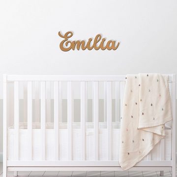 Namofactur LED Dekolicht Name Emilia Deko Licht Kinder & Erwachsene Wandlampe I MDF Holz, LED fest integriert, Warmweiß