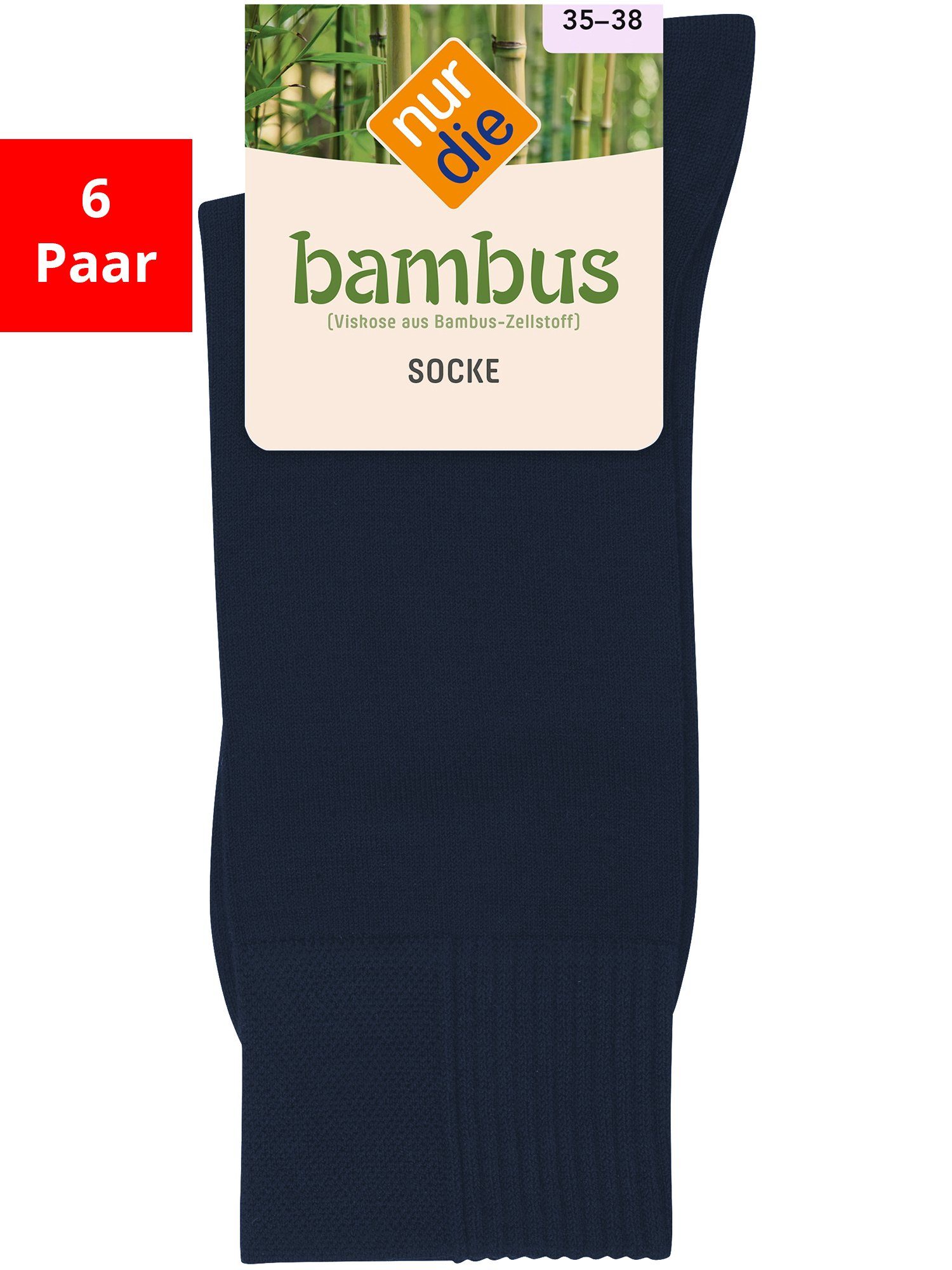 Nur Die Freizeitsocken Bambus (6-Paar) maritim | Socken