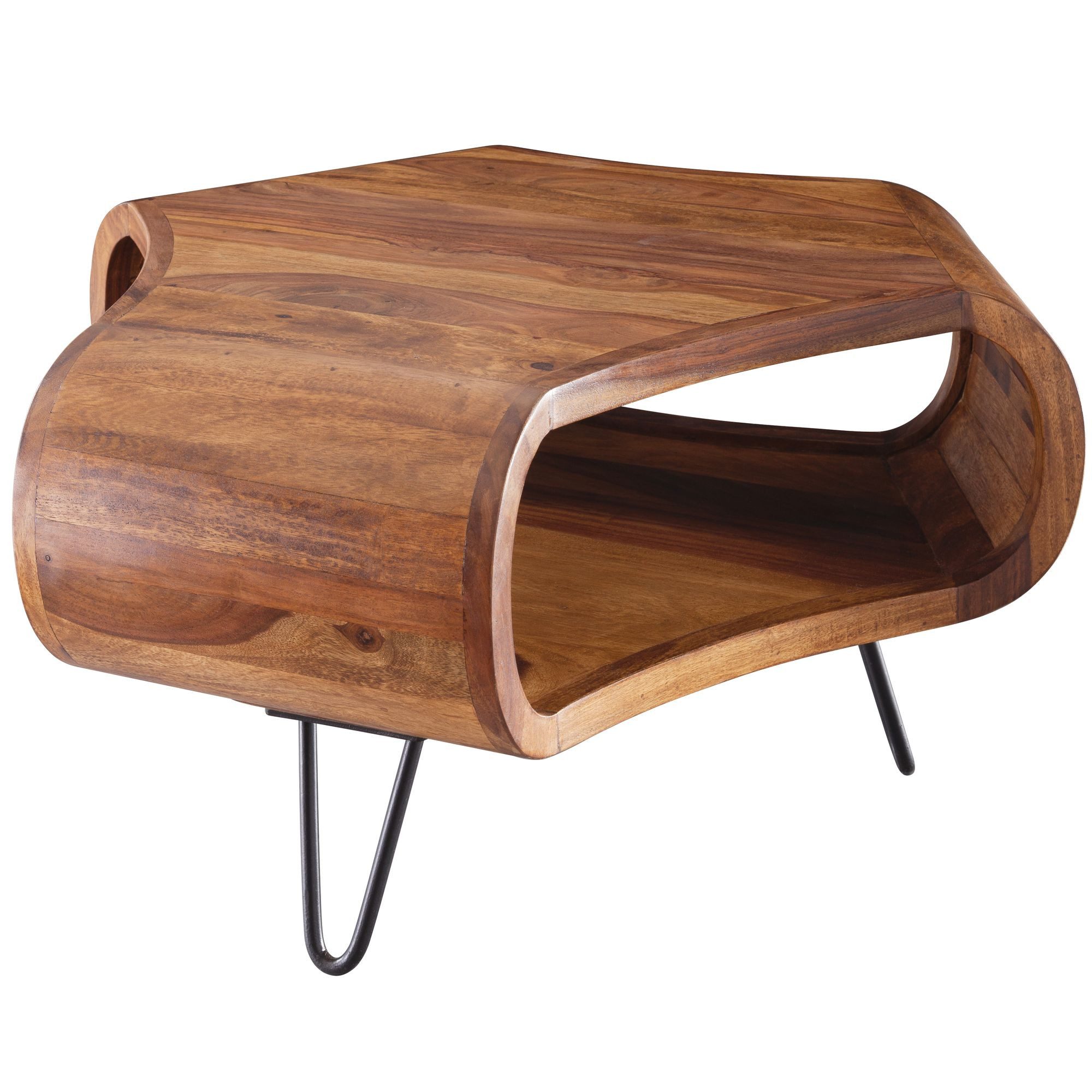 FINEBUY Couchtisch FB51410 (55x55x38cm Massivholz Metall günstig online kaufen