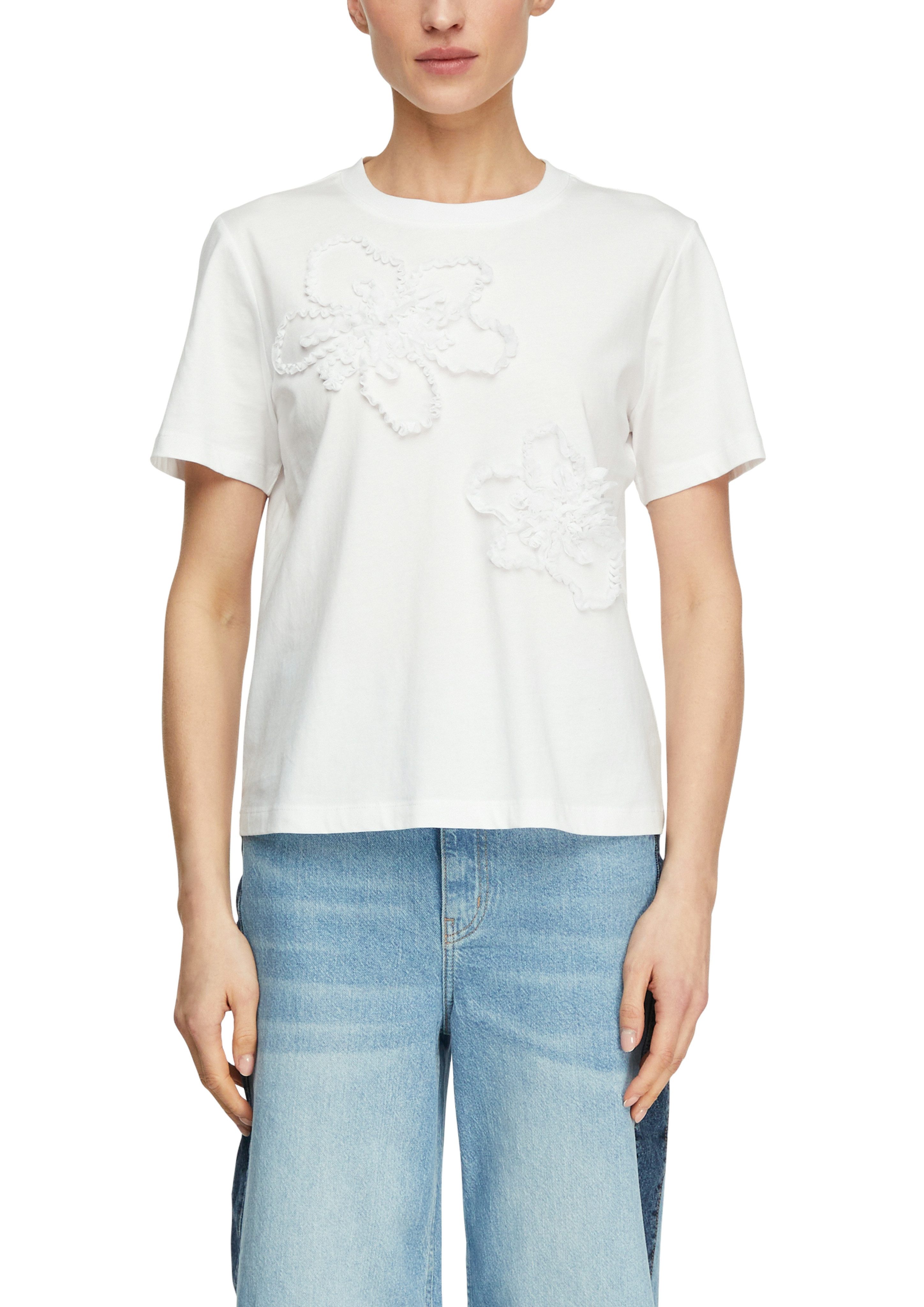 comma T-Shirt mit Stickereien