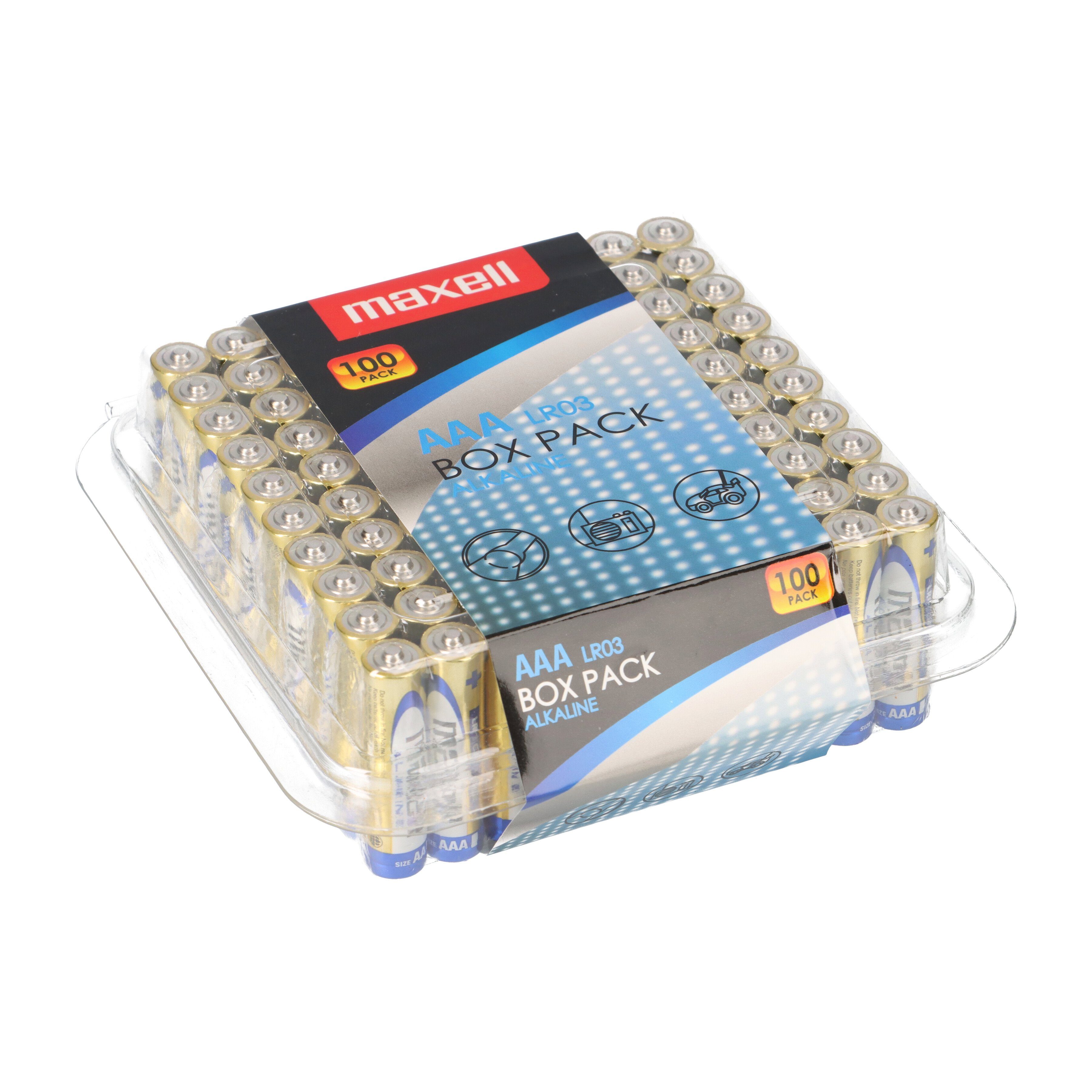 Maxell 100er Box Maxell Batterien AAA Micro LR03 Alkaline Batterie